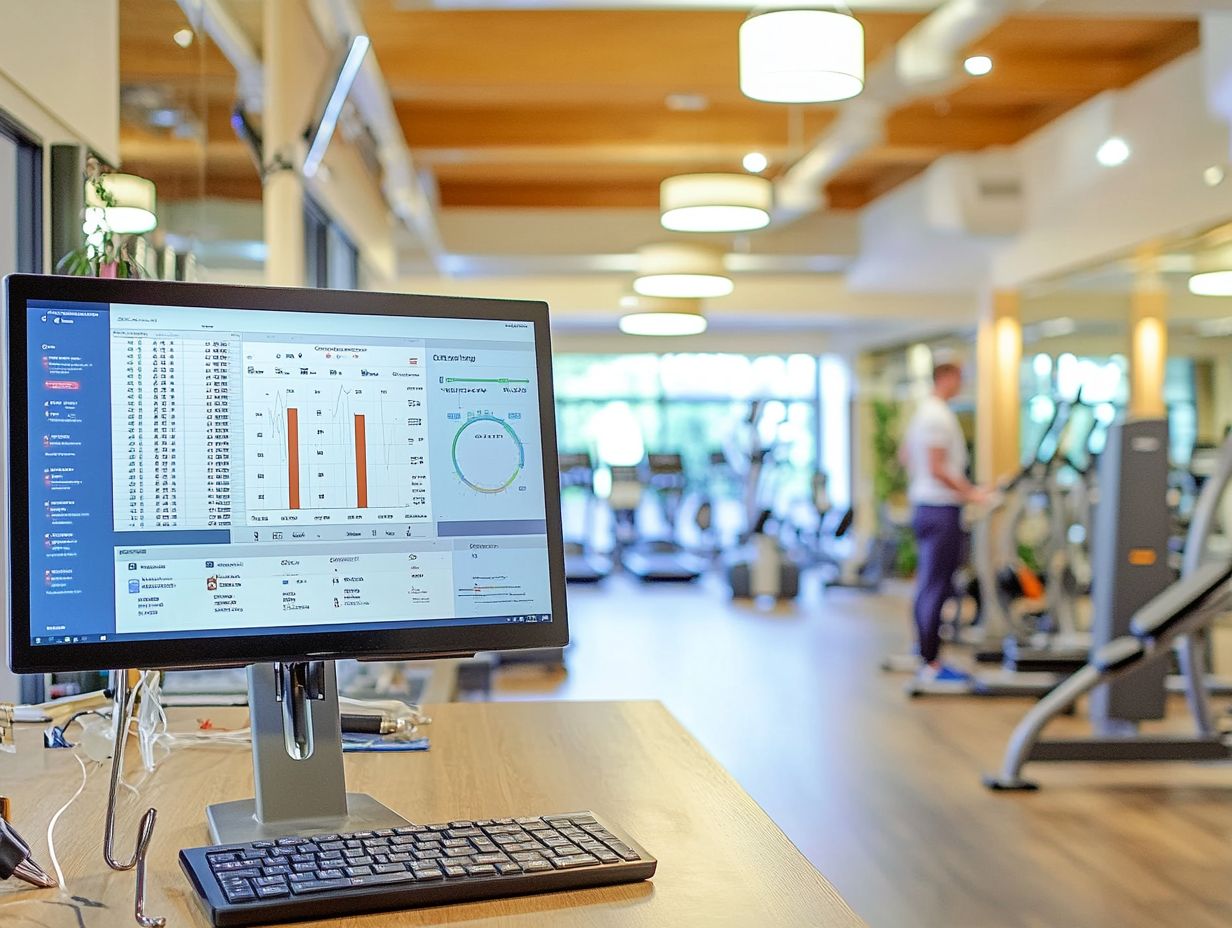 Illustration of key CRM features for wellness and fitness centers.