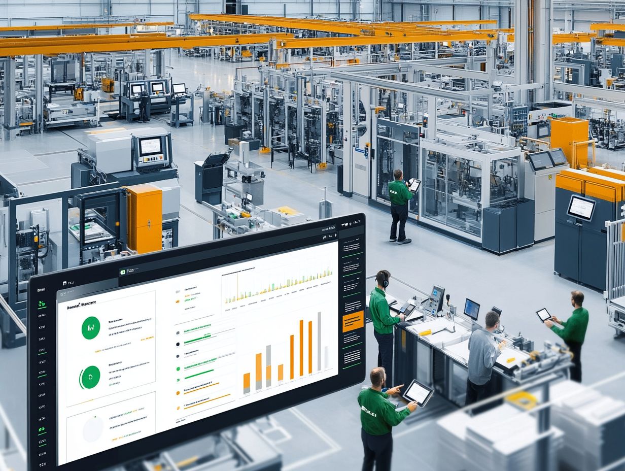 Infographic showing benefits of CRM in manufacturing.