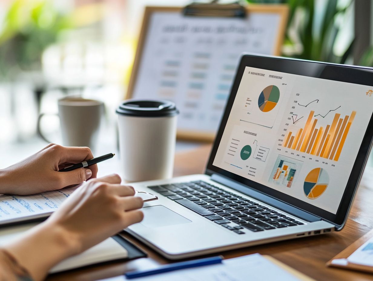 A graphic illustrating the process of assessing sales performance metrics