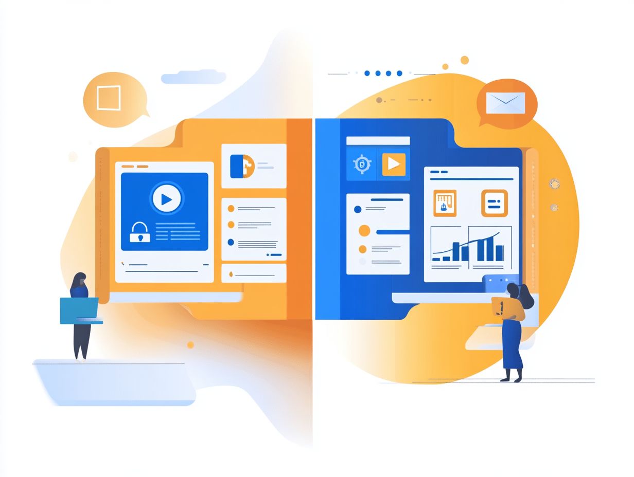 Infographic comparing Salesforce and Nimble CRM features